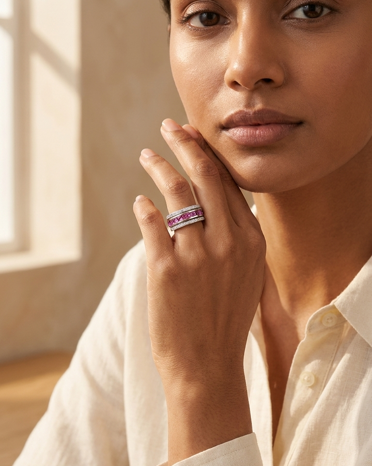 Nocturne Sapphire Diamond Band — view 4