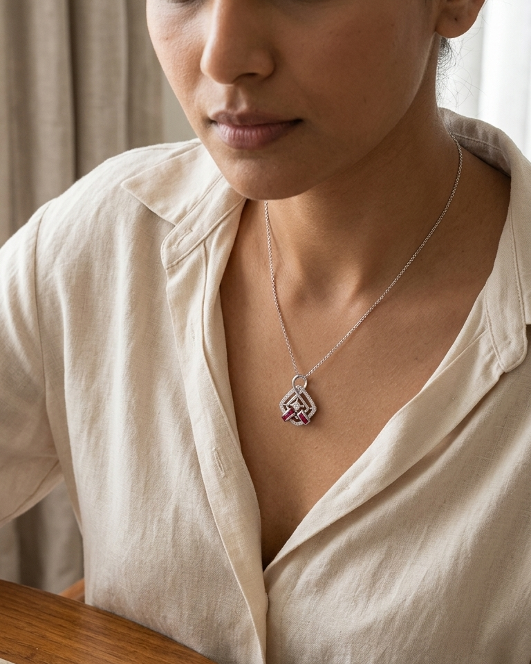 Ruby Knot Pendant — view 3
