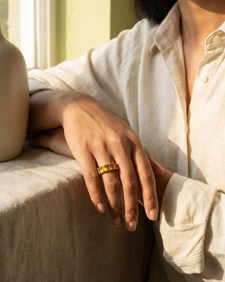 Golden Cascade Citrine Ring — view 3