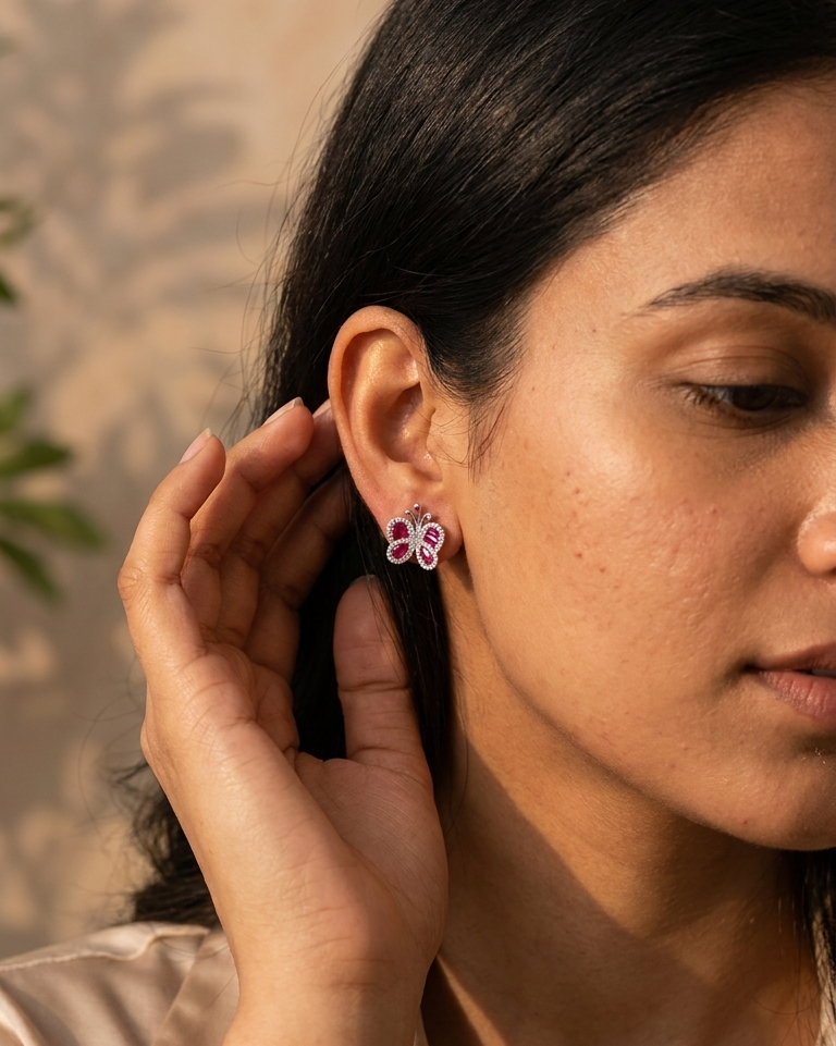 Ruby Flutter Earrings — view 3