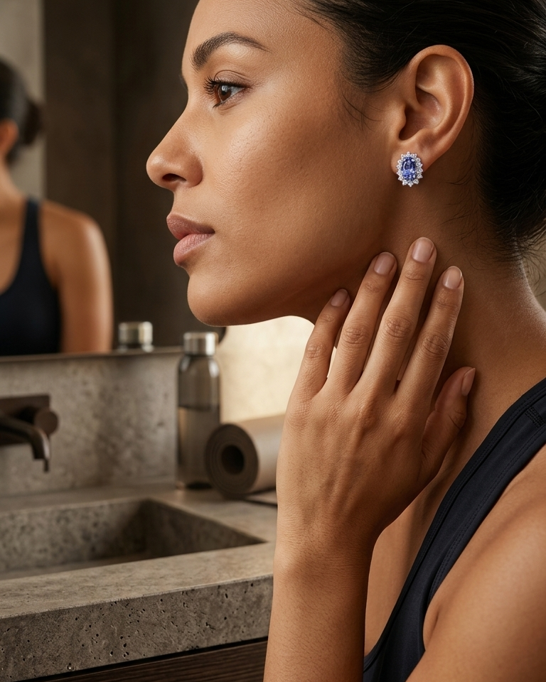 Tanzanite Cluster Studs — view 2