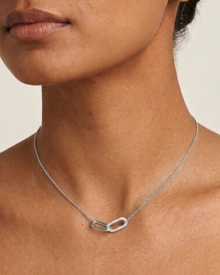 Interlock Diamond Necklace — view 1