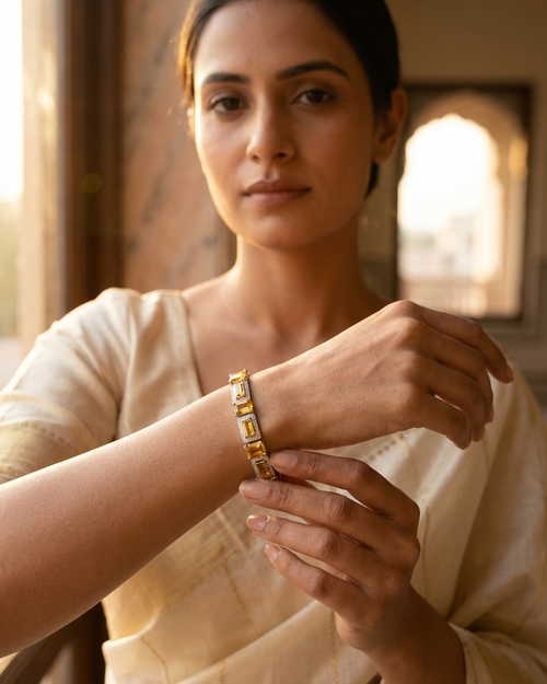 Citrine Frame Statement Bracelet