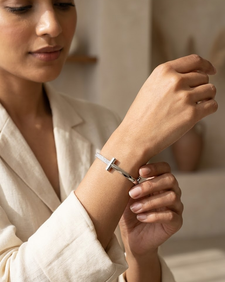T-Bar CZ Diamond Bangle