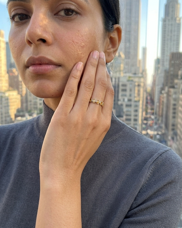 Golden Citrine Cluster Ring — view 4