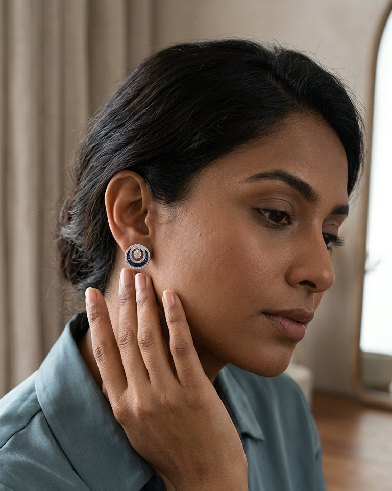Sapphire Orbit Studs — view 3