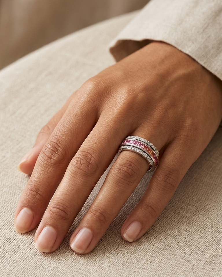Nocturne Sapphire Diamond Band — view 3