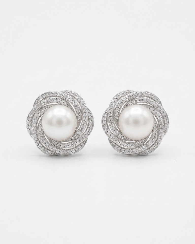 Pearl Glow Studs (CZ) — view 4