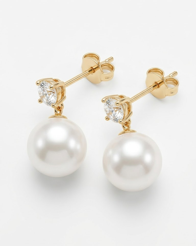 Pearl Étoile Earrings (CZ) — view 4