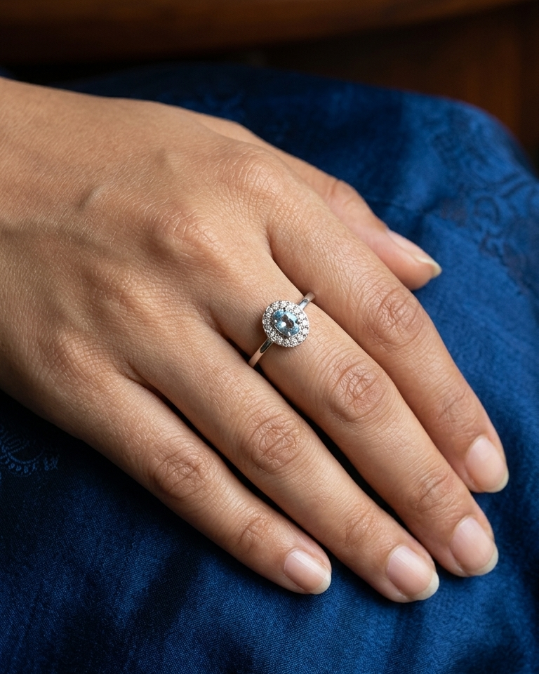 Round Halo Solitaire Ring