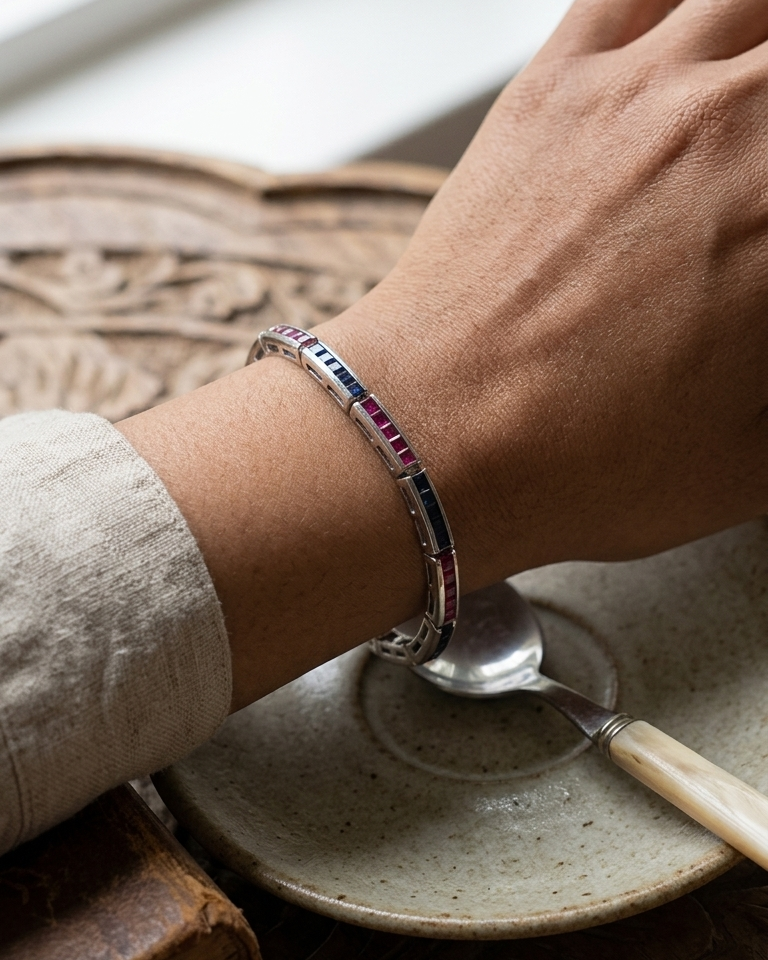 Ruby Sapphire Symphony Bracelet