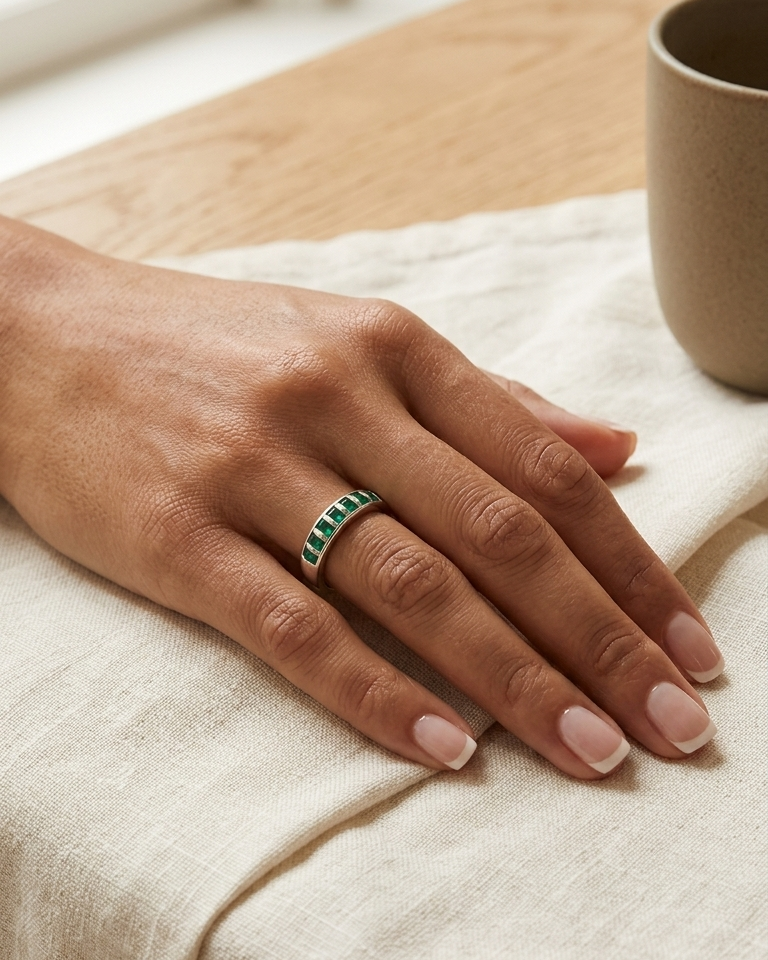 Emerald Eternity Band — view 4