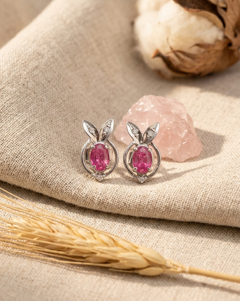 Scarlet Leaf Drop Earrings