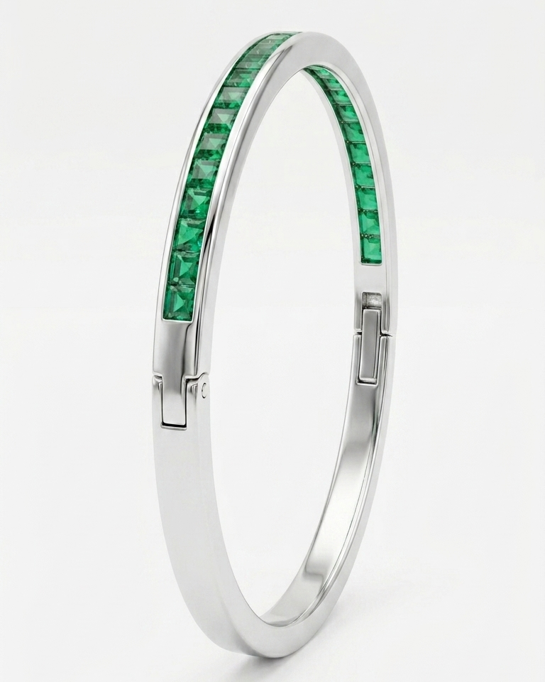 Emerald Halo Bangle
