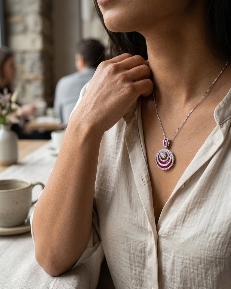 Ruby Orbit Pendant — view 2