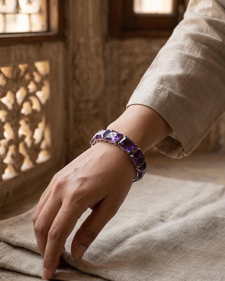 Amethyst Royale Line Bracelet