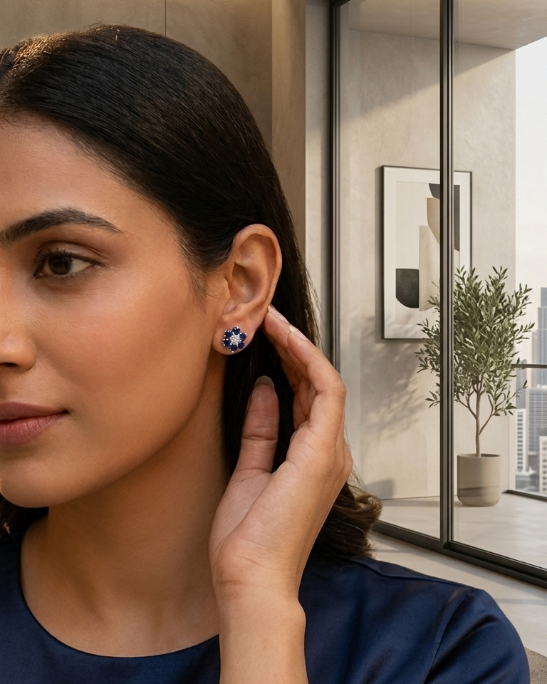 Sapphire Blossom Studs
