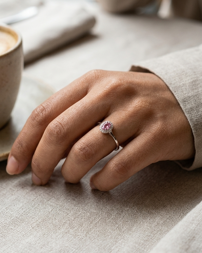 Rosé Halo Ring — view 5