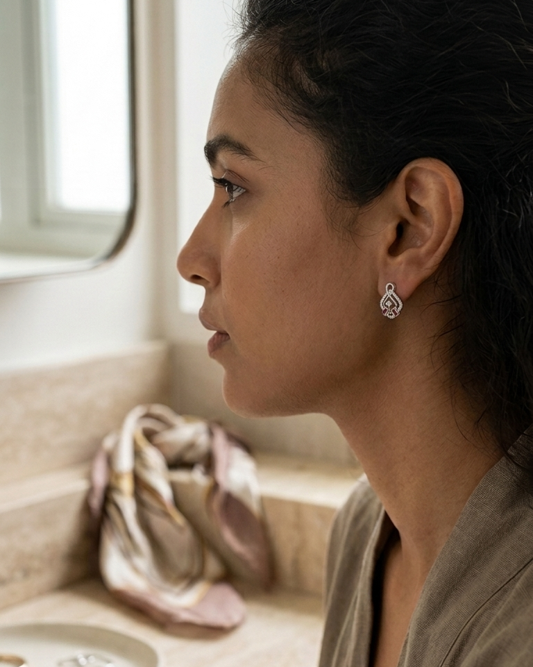 Ruby Knot Studs — view 3
