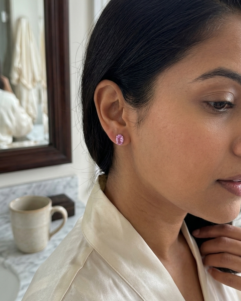 Pink Kiss Studs — view 2