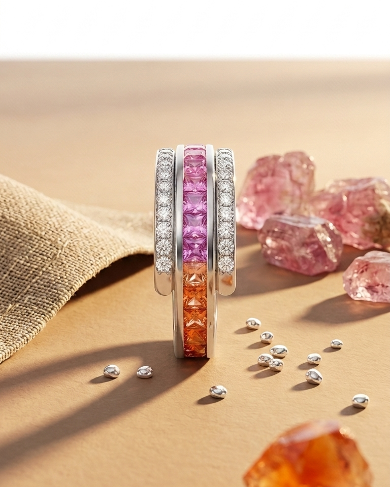 Nocturne Sapphire Diamond Band — view 1
