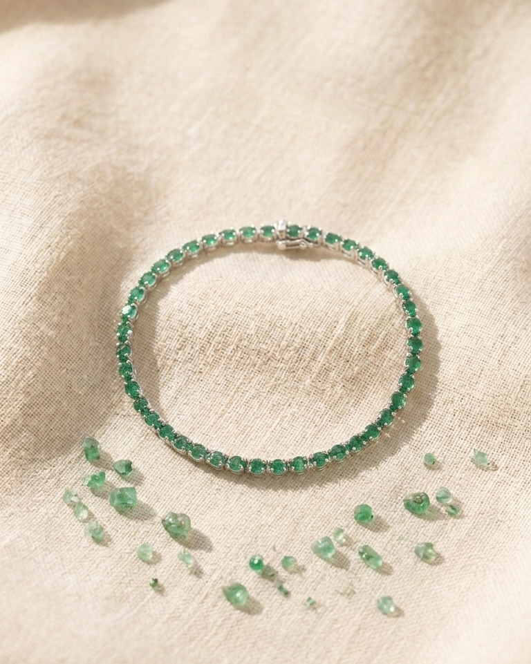 Emerald Classic Tennis Bracelet — view 1