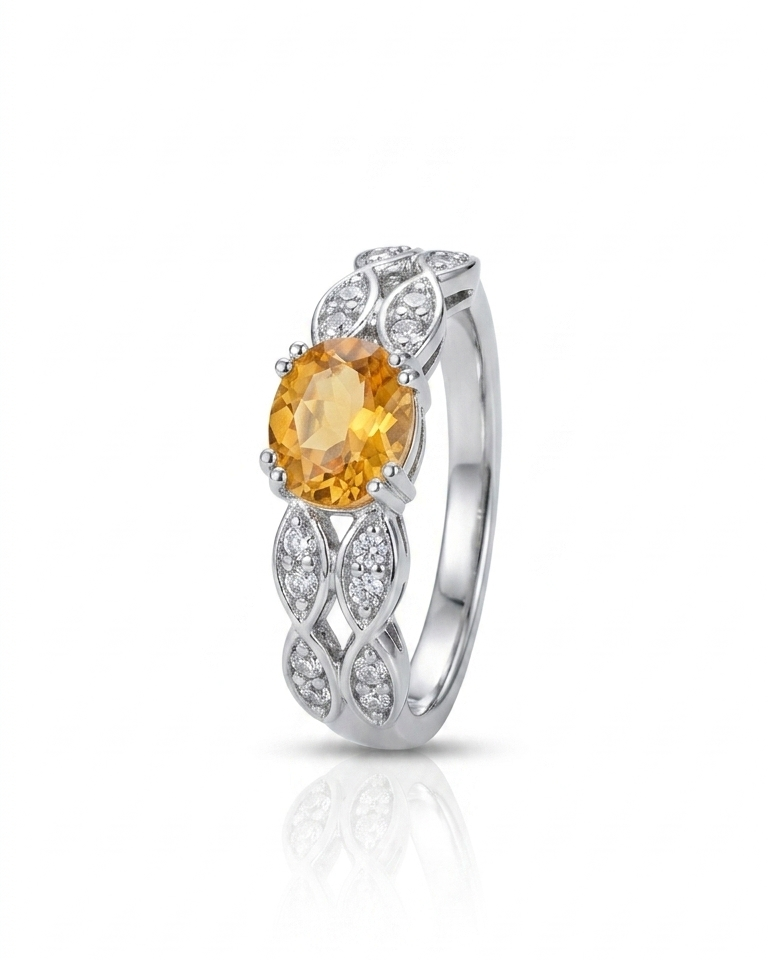 Golden Citrine Cluster Ring — view 1