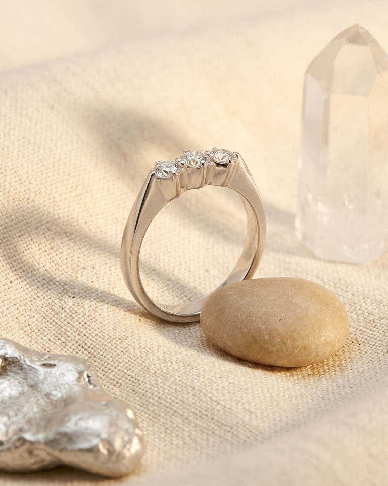 Classic Three-Stone Diamond Ring — view 1