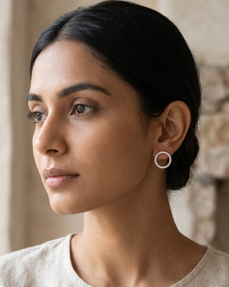 Celeste Circle Earrings — view 2