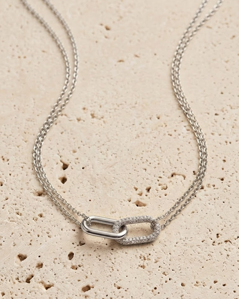 Interlock Diamond Necklace — view 2