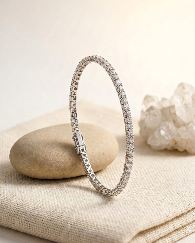 Aurora Diamond Tennis Bracelet — view 4