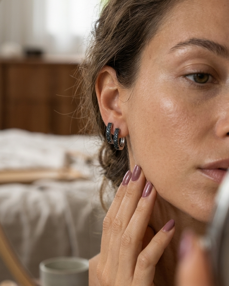 Imperial Black Dia Hoops — view 2