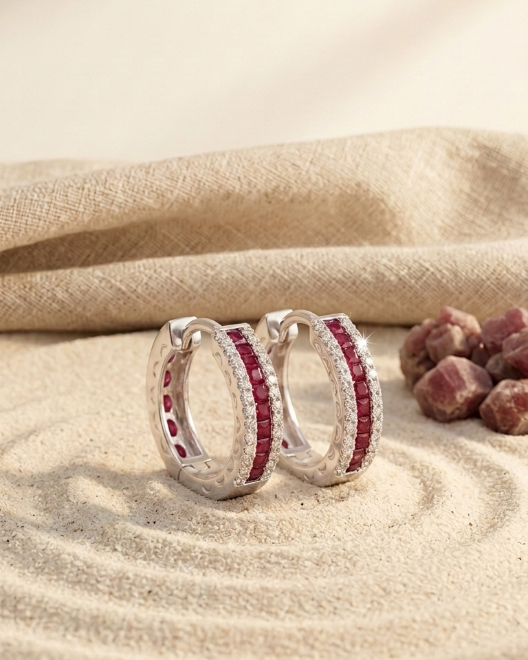 Ruby Stacked Hoops