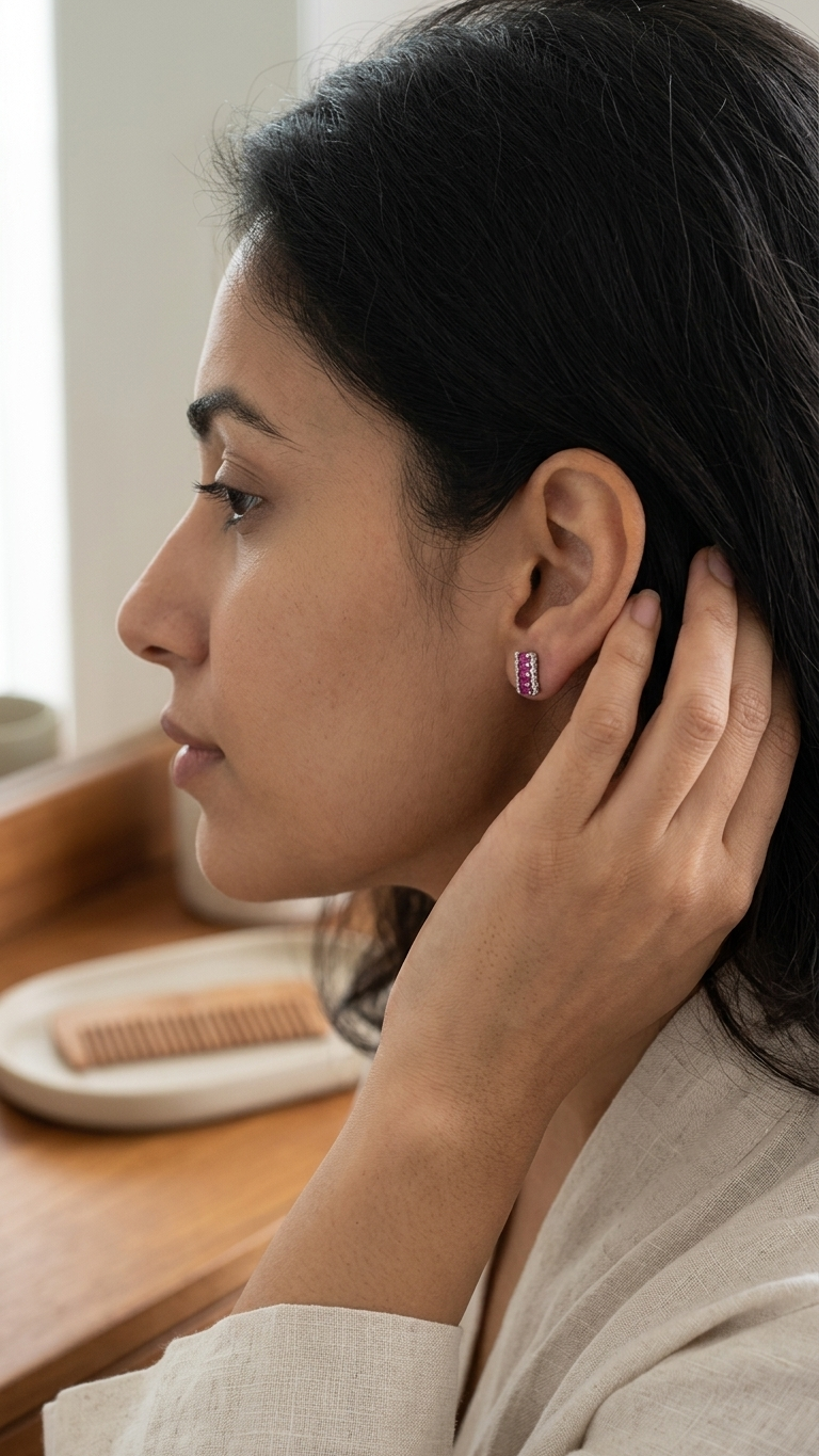 Ruby Rail Earrings — view 3
