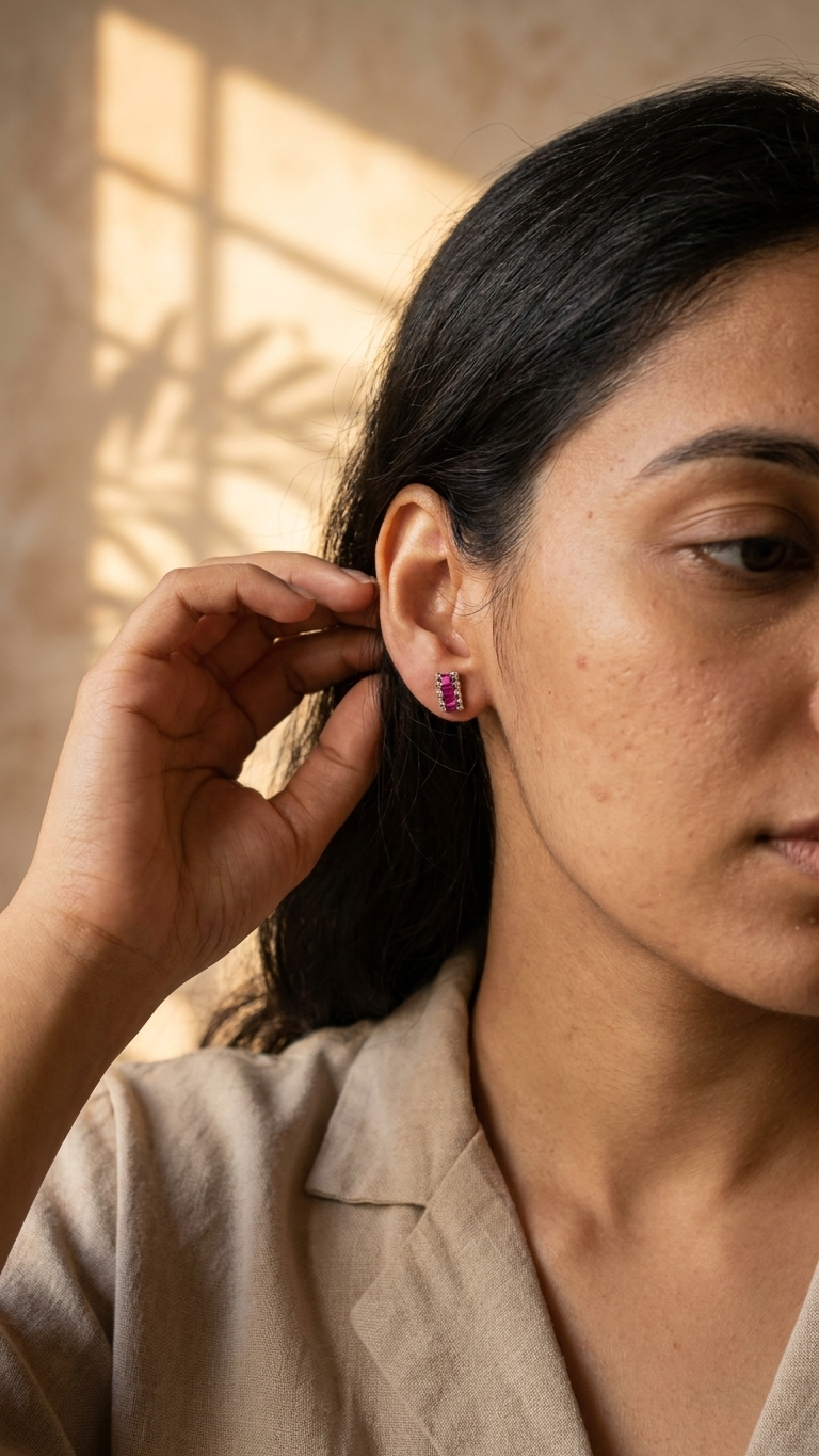 Ruby Rail Earrings — view 4