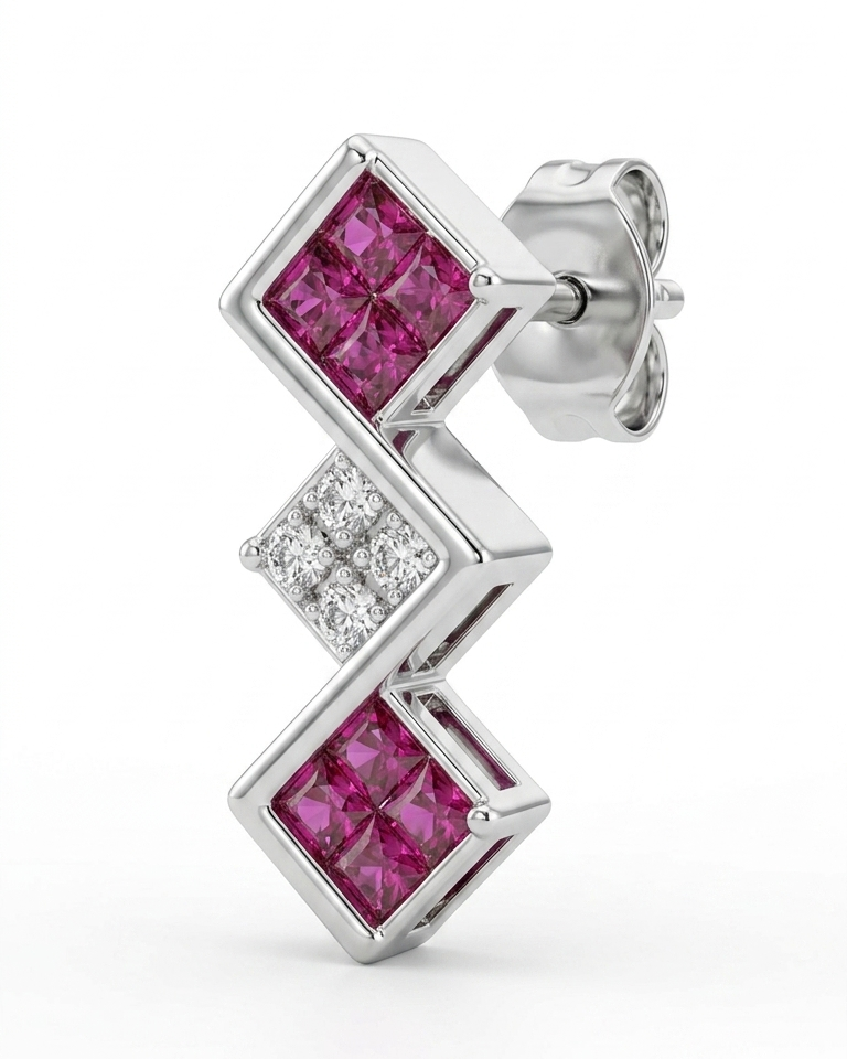 Ruby Zigzag Studs — view 4