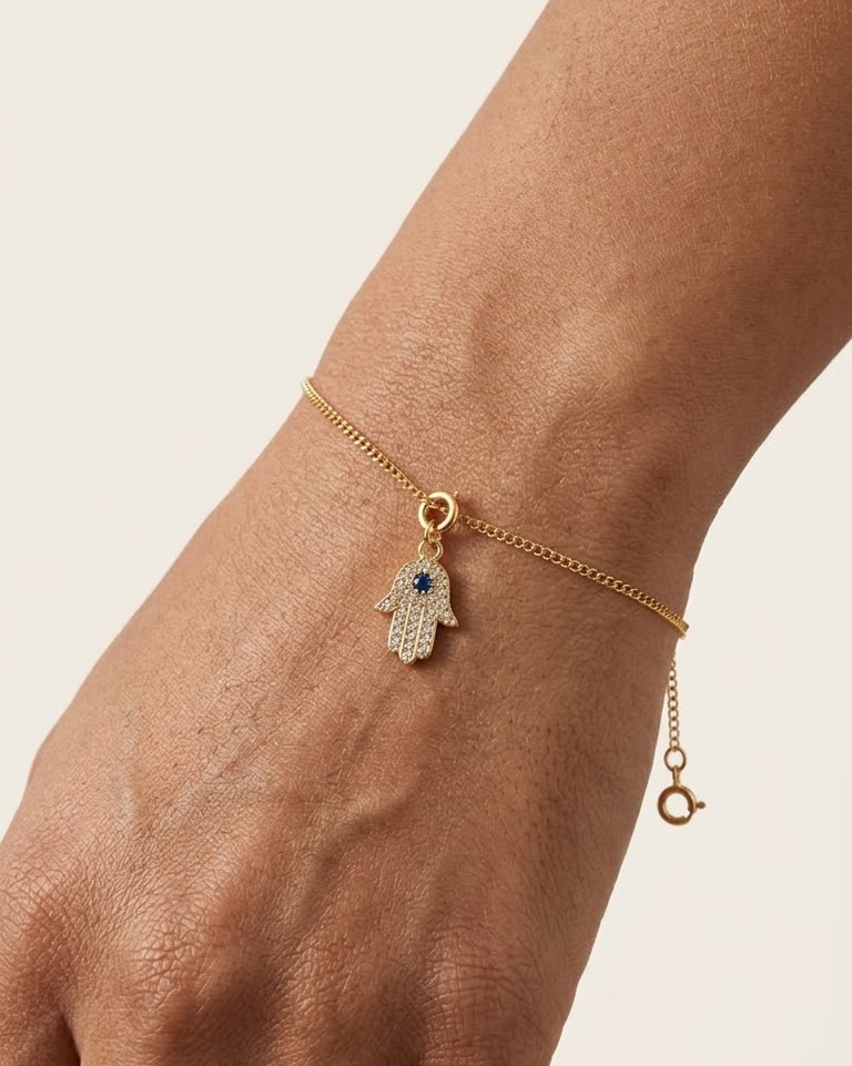 Sapphire Hamsa Hand Charm — view 3