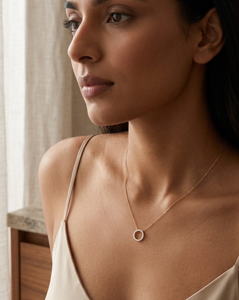 Aurelia Diamond Circle Necklace
