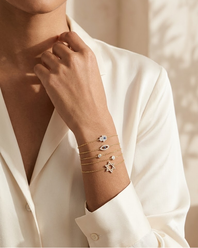 Golden Muse Evil Eye Stack