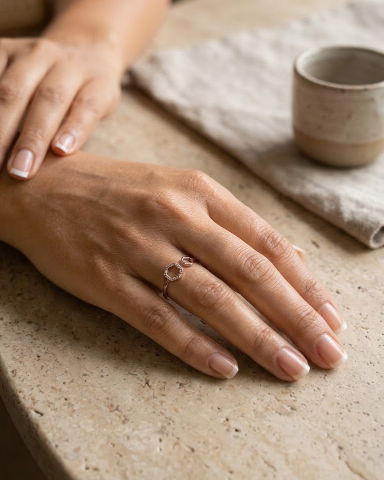 Hexagon Diamond Ring Duo