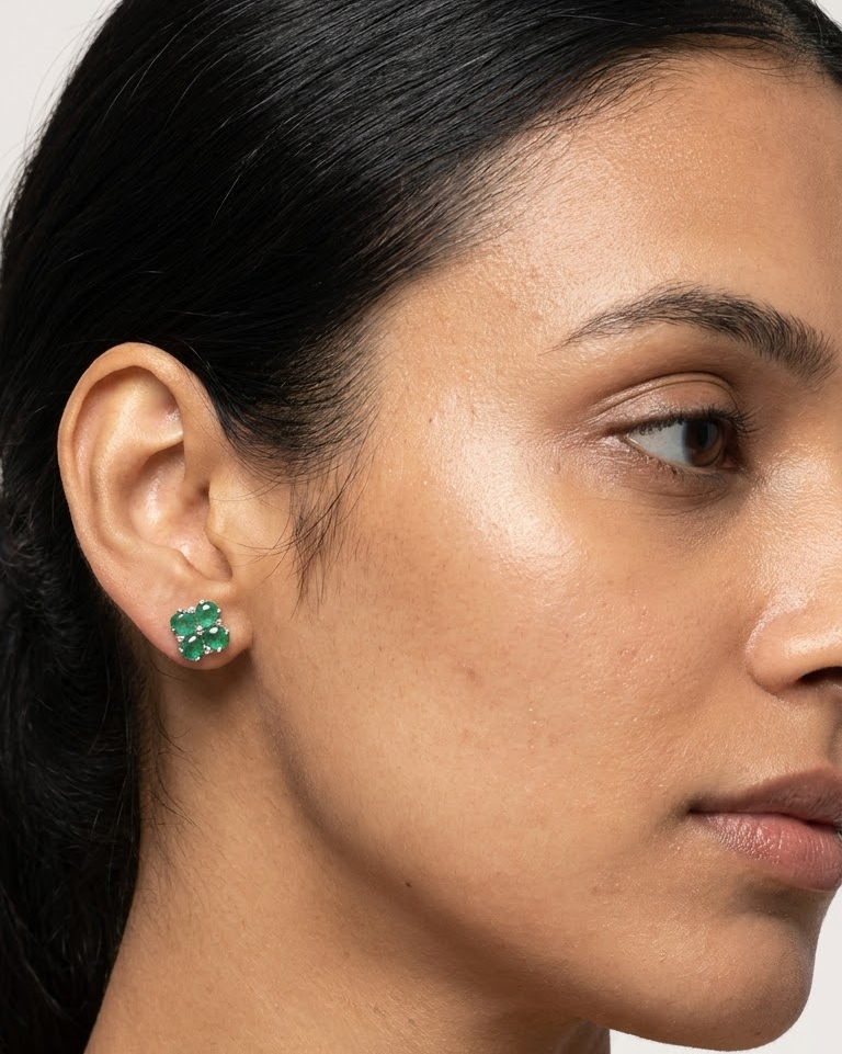 Verde Fleur Studs — view 3